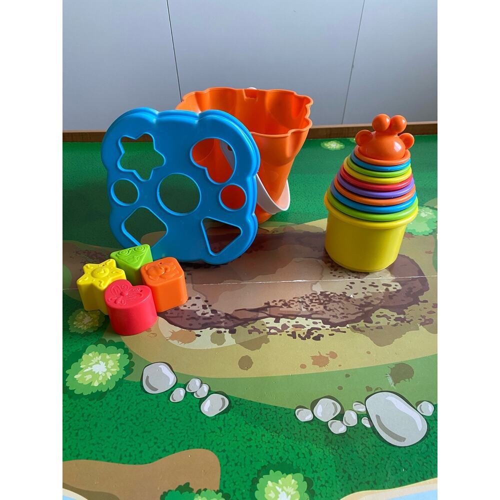 Stacking Cups with Pail and Shape Blocks